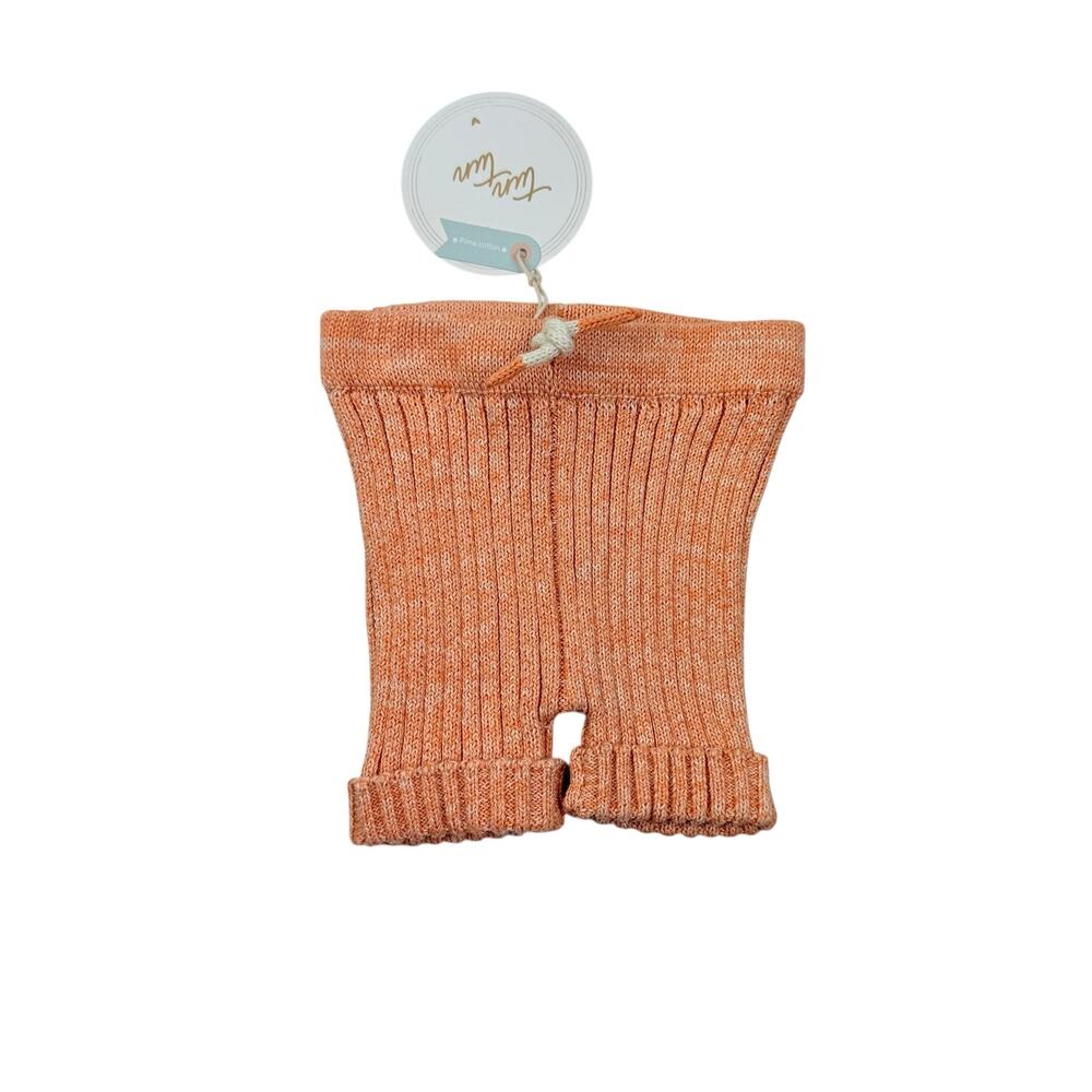 NWT Tun Tun Pima Cotton Apricot Marl Knit Shorts, 0/3m